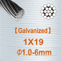 1x19 dia.1.0 mm à 6,0 mm en acier galvanisé brin